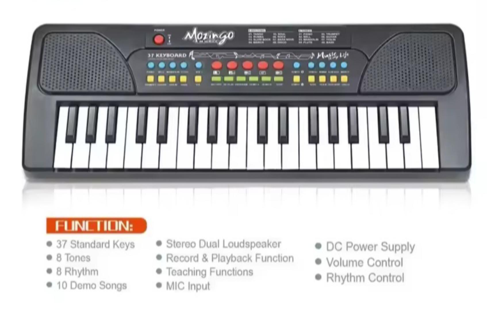 Electronic keyboard with microphone and charging cable 37 Key Electronic Keyboard Piano Musical Toy Record Microphone Mic.