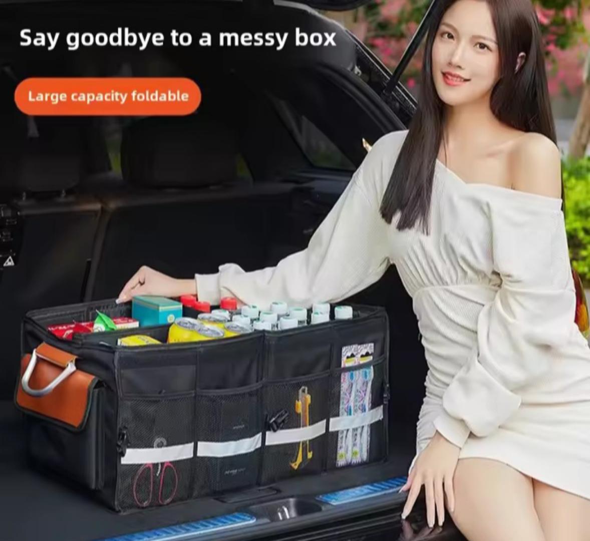 Car boot organizer, trunk storage box Trunk Organizer Collapsible Multi-Compartment Car Organizers Trunk Storage Box For Any Car SUV Truck Car Accessories For Outdoor