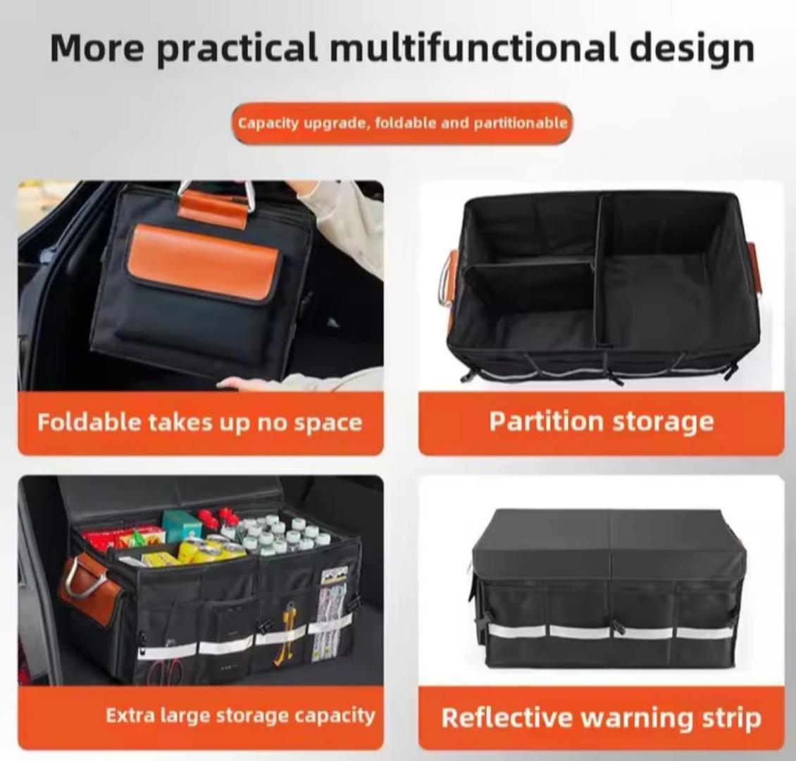Car boot organizer, trunk storage box Trunk Organizer Collapsible Multi-Compartment Car Organizers Trunk Storage Box For Any Car SUV Truck Car Accessories For Outdoor