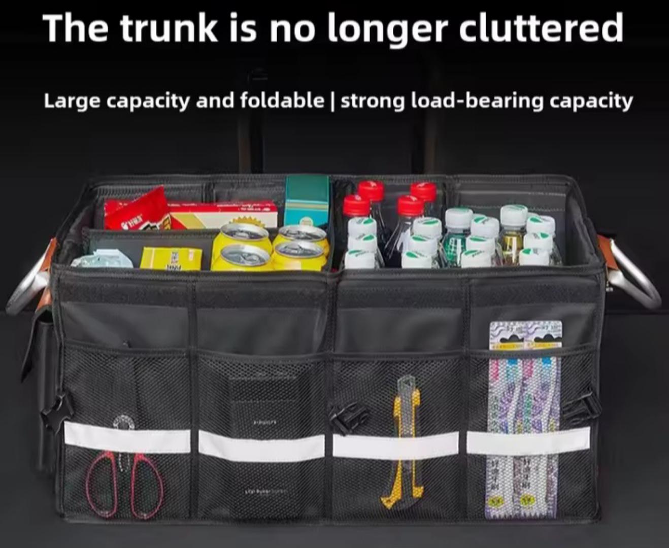 Car boot organizer, trunk storage box Trunk Organizer Collapsible Multi-Compartment Car Organizers Trunk Storage Box For Any Car SUV Truck Car Accessories For Outdoor