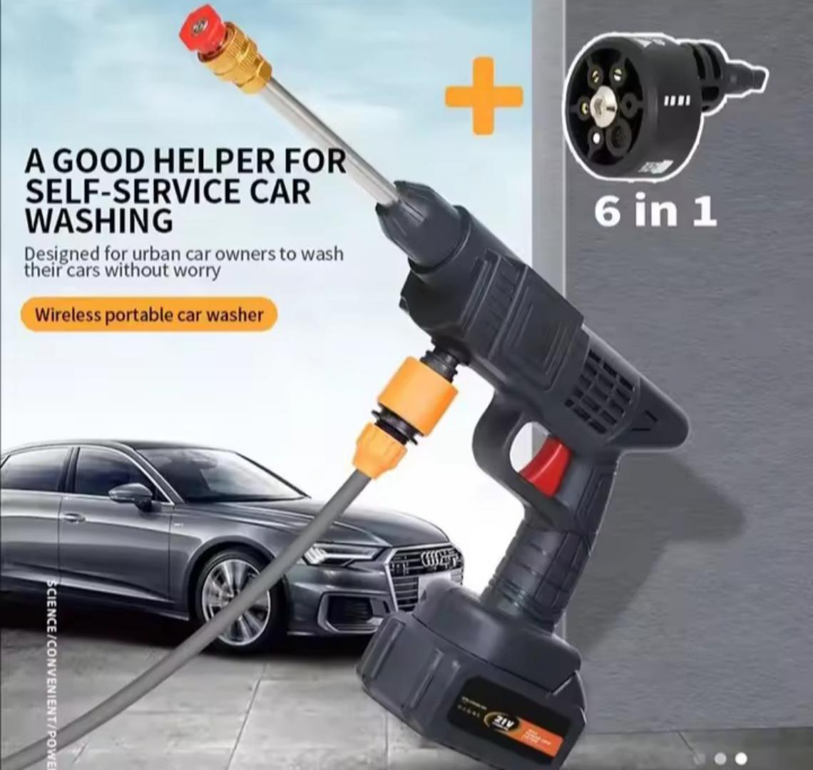 Wireless Car Wash Spray Gun Machine with Portable Lithium BatteryWireless High Pressure Car Wash Washer Gun Foam Generator Water Gun Spray Cleaner Car Washing Machine.