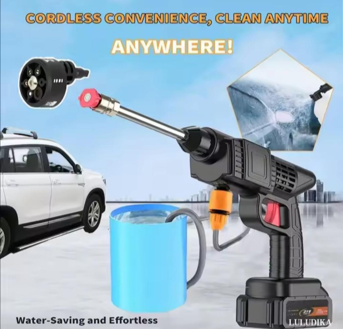 Wireless Car Wash Spray Gun Machine with Portable Lithium BatteryWireless High Pressure Car Wash Washer Gun Foam Generator Water Gun Spray Cleaner Car Washing Machine.