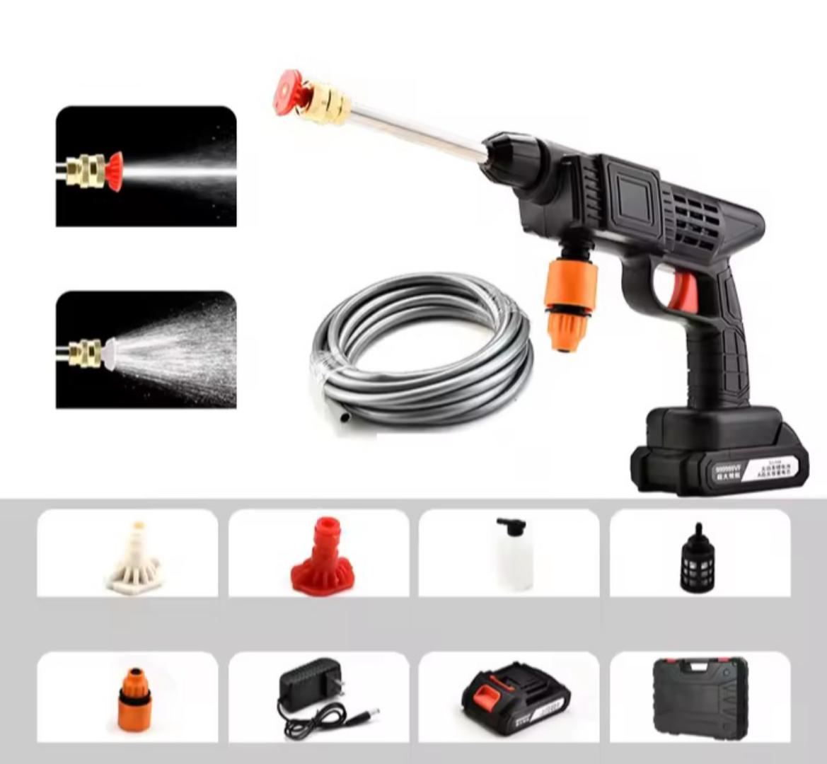 Wireless Car Wash Spray Gun Machine with Portable Lithium BatteryWireless High Pressure Car Wash Washer Gun Foam Generator Water Gun Spray Cleaner Car Washing Machine.