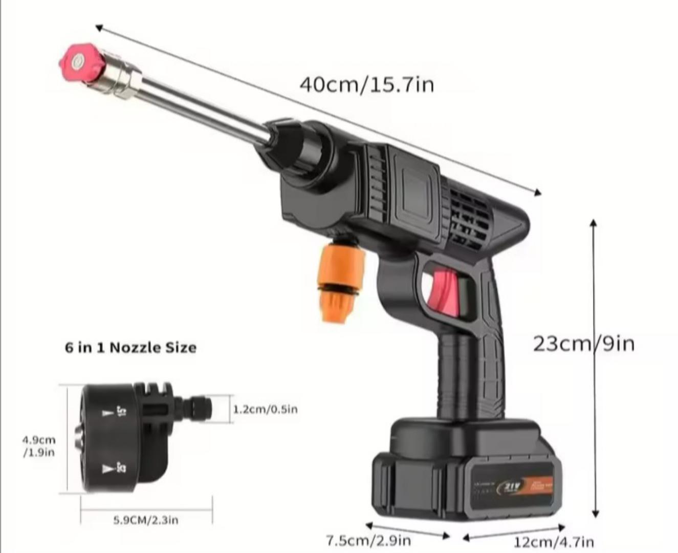 Wireless Car Wash Spray Gun Machine with Portable Lithium BatteryWireless High Pressure Car Wash Washer Gun Foam Generator Water Gun Spray Cleaner Car Washing Machine.