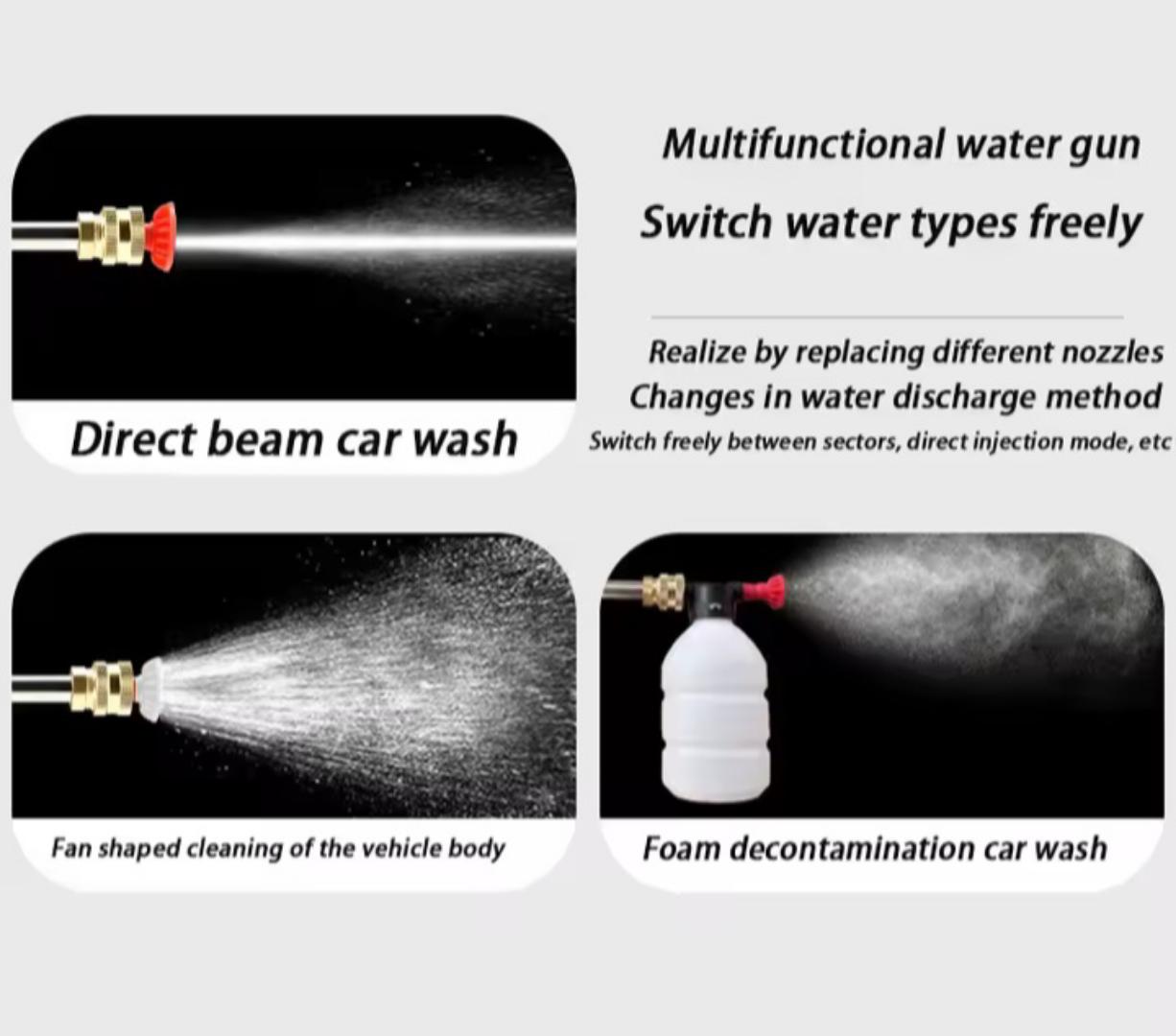 Wireless Car Wash Spray Gun Machine with Portable Lithium BatteryWireless High Pressure Car Wash Washer Gun Foam Generator Water Gun Spray Cleaner Car Washing Machine.