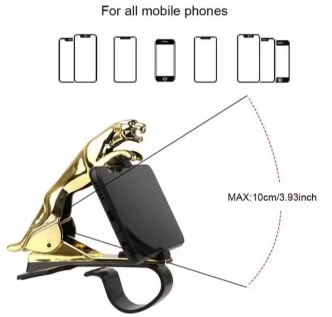 Jaguar car phone holder 360° Rotating Cool Jaguar Cheetah HUD Car Phone Holder Leopard Cell Phone GPS Stand 360 Degree Mount Adjustable Clip Holder Accessories