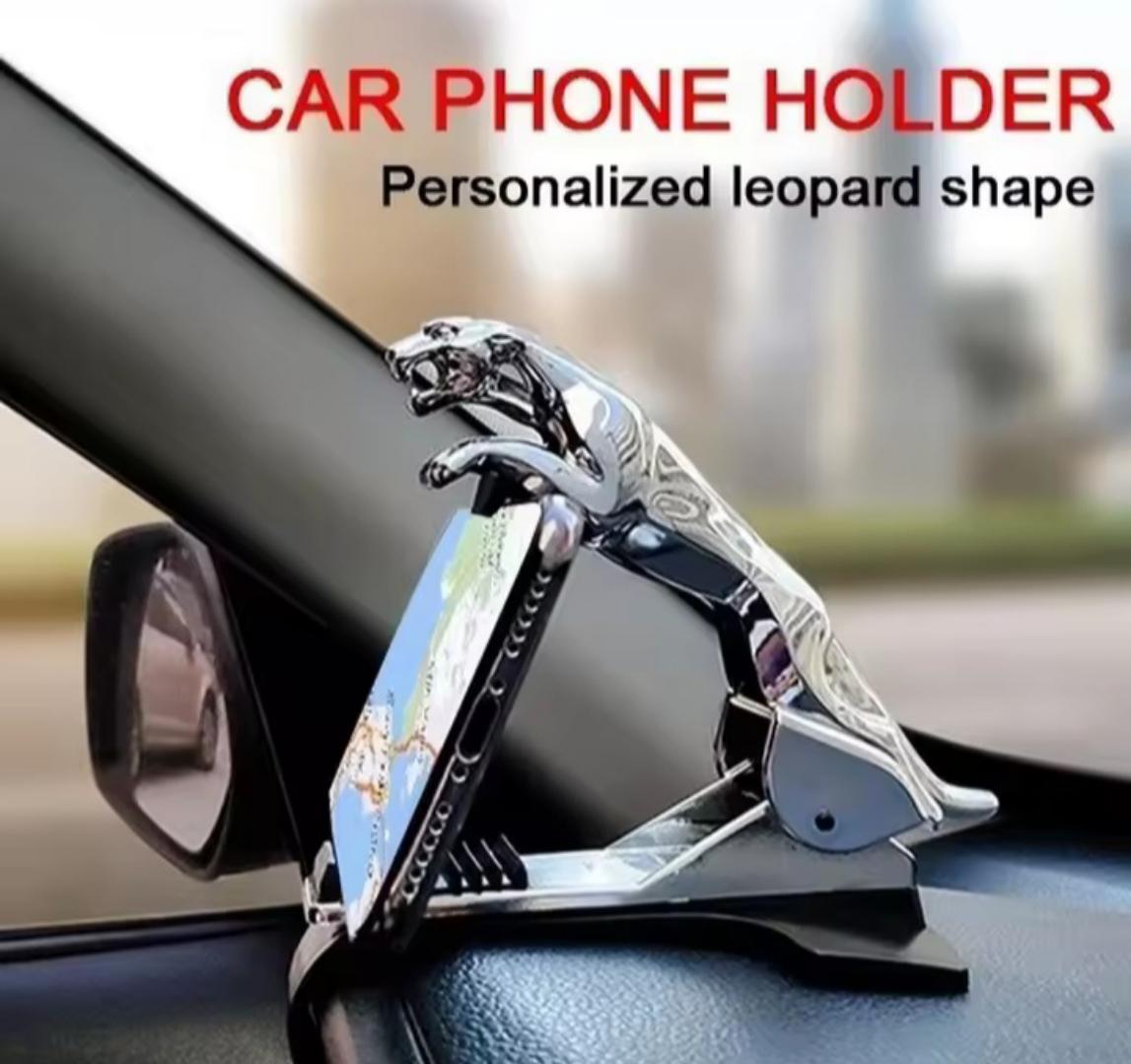 Jaguar car phone holder 360° Rotating Cool Jaguar Cheetah HUD Car Phone Holder Leopard Cell Phone GPS Stand 360 Degree Mount Adjustable Clip Holder Accessories