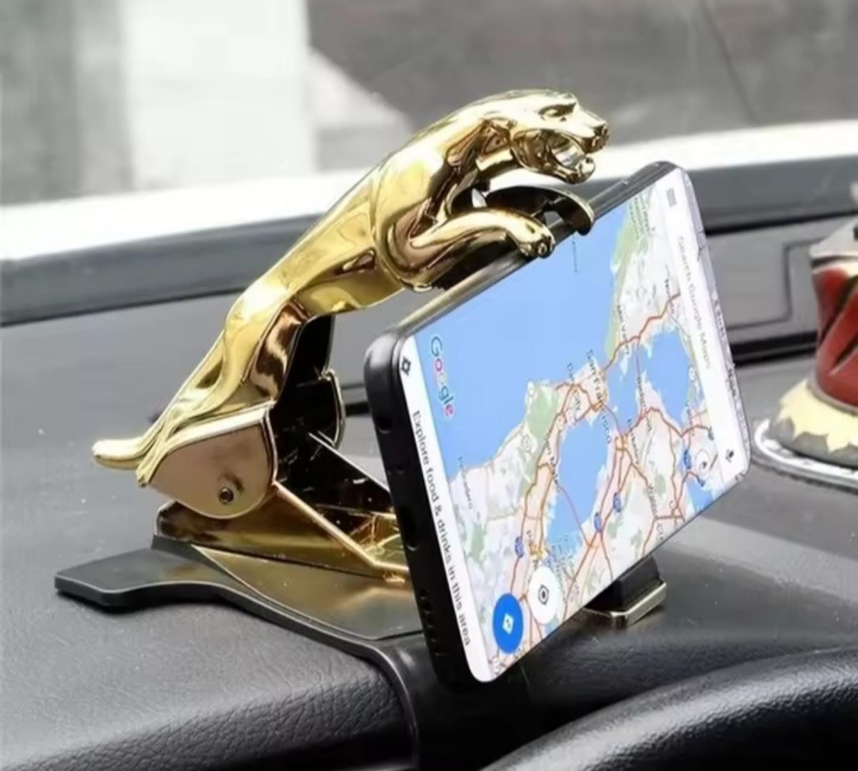 Jaguar car phone holder 360° Rotating Cool Jaguar Cheetah HUD Car Phone Holder Leopard Cell Phone GPS Stand 360 Degree Mount Adjustable Clip Holder Accessories