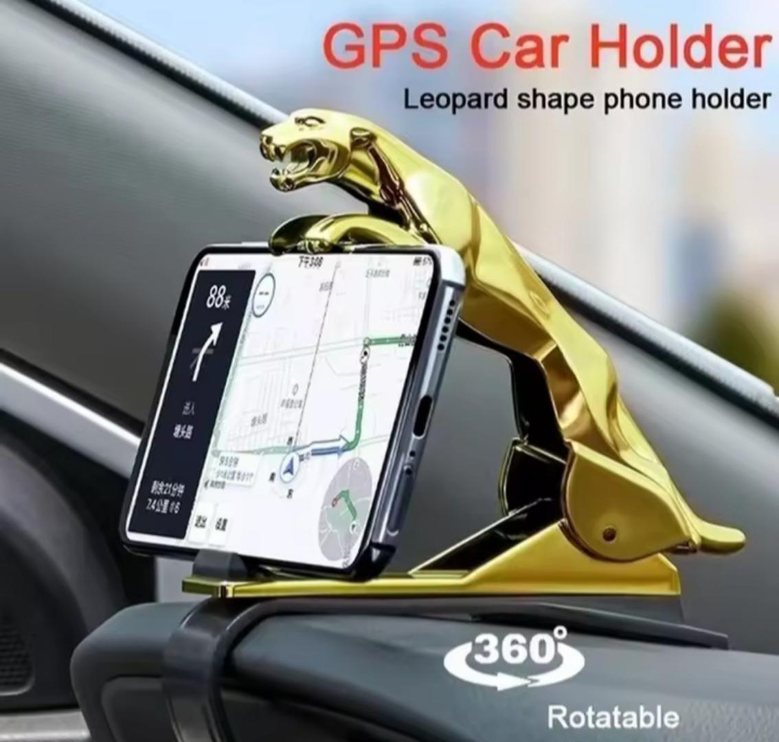 Jaguar car phone holder 360° Rotating Cool Jaguar Cheetah HUD Car Phone Holder Leopard Cell Phone GPS Stand 360 Degree Mount Adjustable Clip Holder Accessories