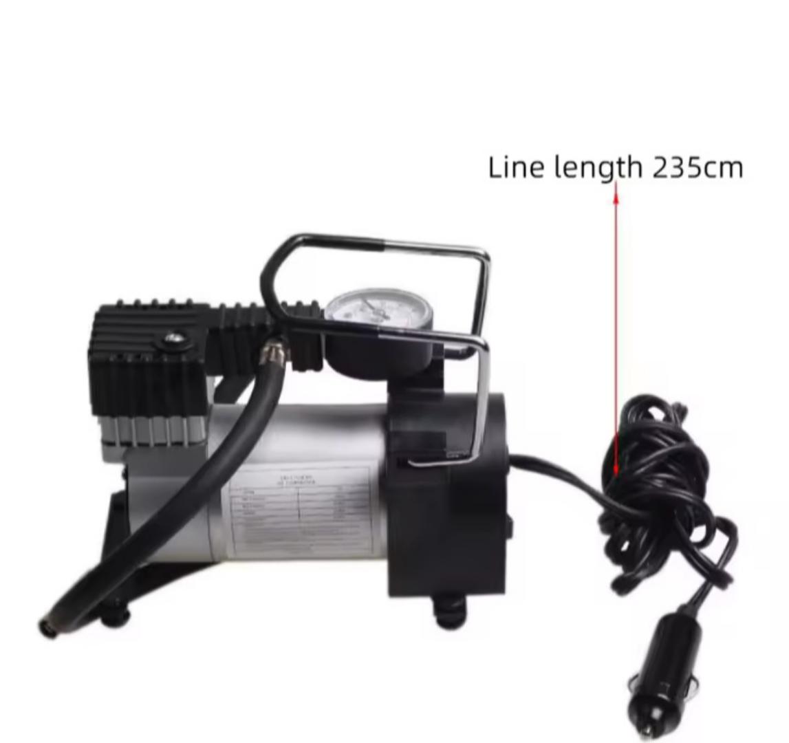 Emergency car tire air inflator pump, air compressor.  tire tyre pump. 1-Cylinder Air Compressor/Tyre Inflator.