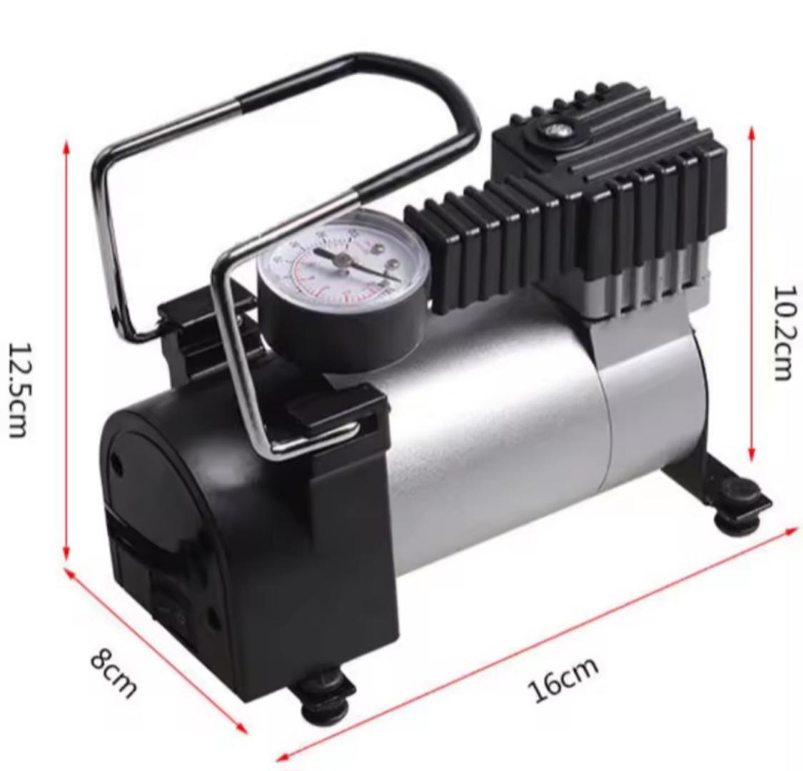 Emergency car tire air inflator pump, air compressor.  tire tyre pump. 1-Cylinder Air Compressor/Tyre Inflator.