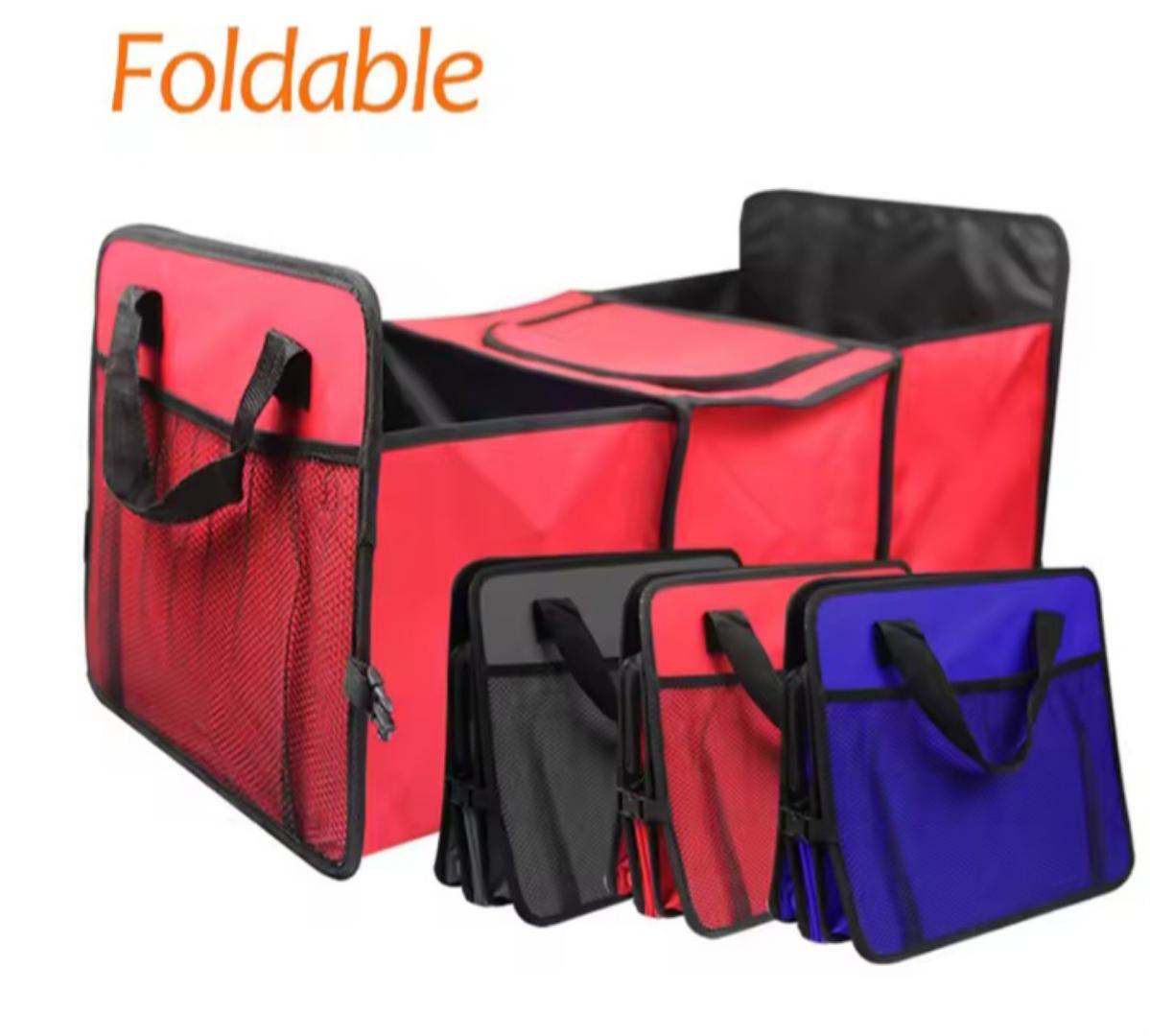 Car trunk organizer, storage box with insulation  Folding Leather Car Organizer Stowing Tidying Box