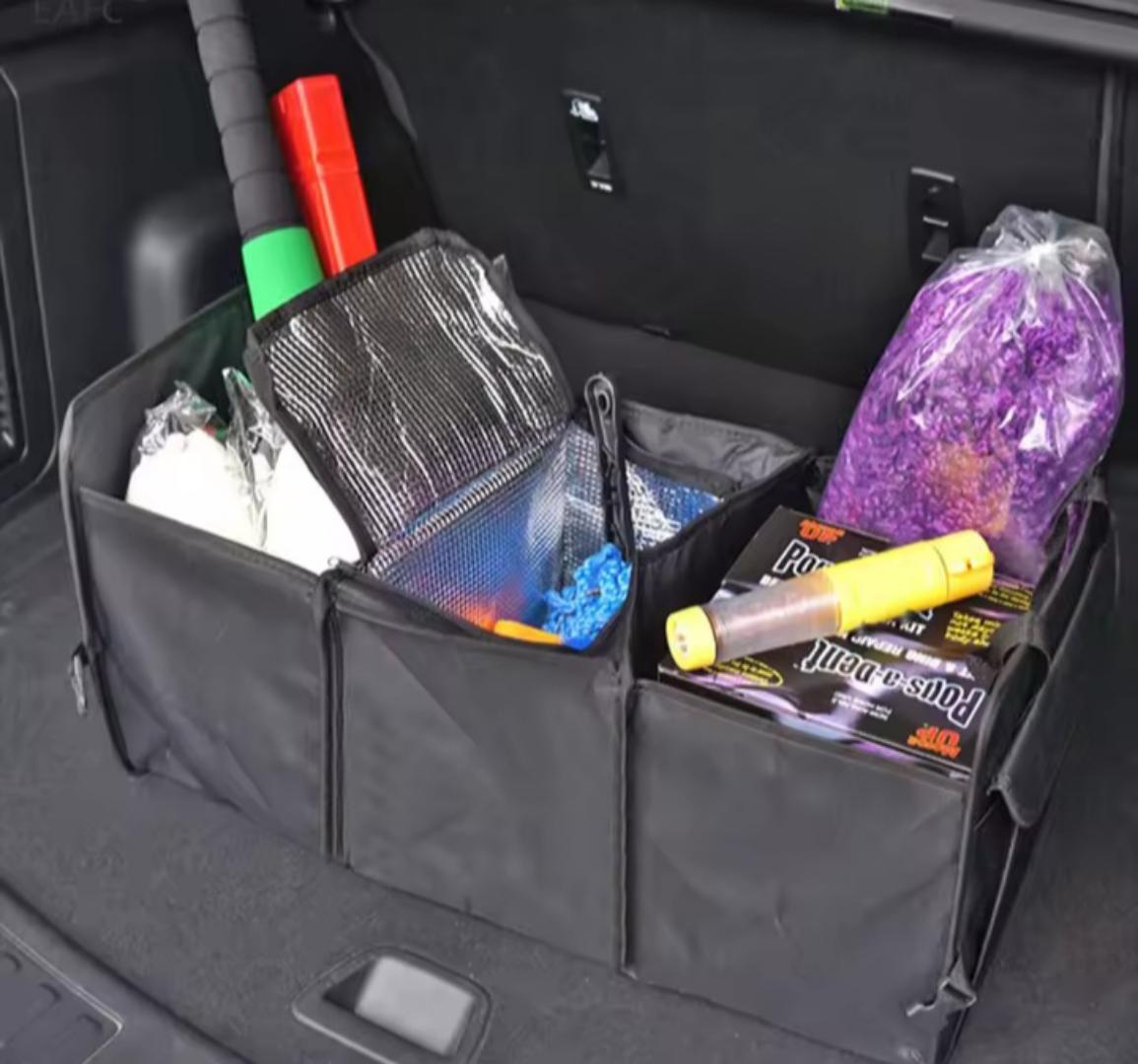 Car trunk organizer, storage box with insulation  Folding Leather Car Organizer Stowing Tidying Box
