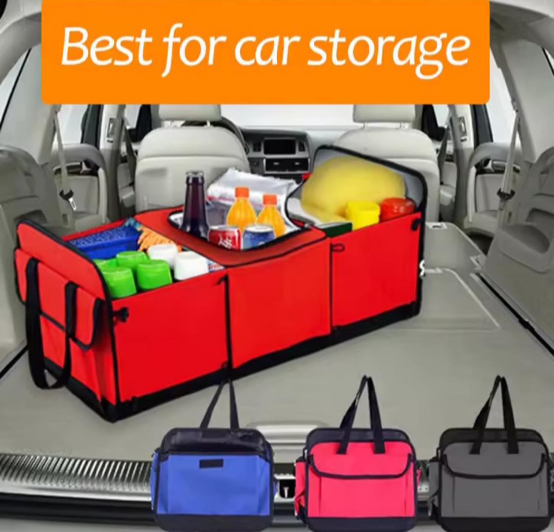 Car trunk organizer, storage box with insulation  Folding Leather Car Organizer Stowing Tidying Box