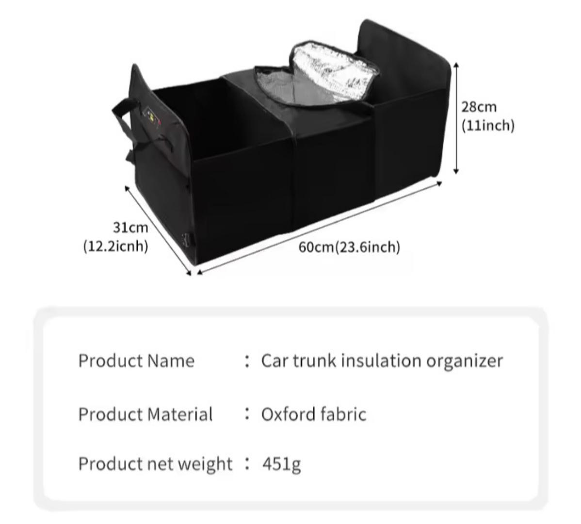 Car trunk organizer, storage box with insulation  Folding Leather Car Organizer Stowing Tidying Box
