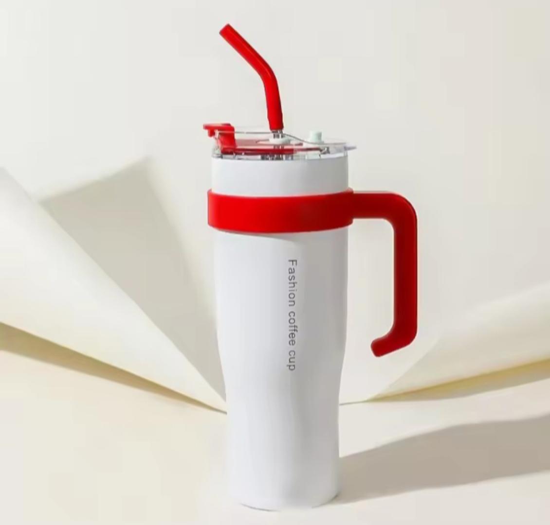 1200ml miniso trend Stanley cup, travel mug or flask 1200ml Sports Water Bottle Stainless Steel Double Vacuum Insulated Mug Keep Cold Hot Thermal Car Cup for Water Iced Tea Coffee.