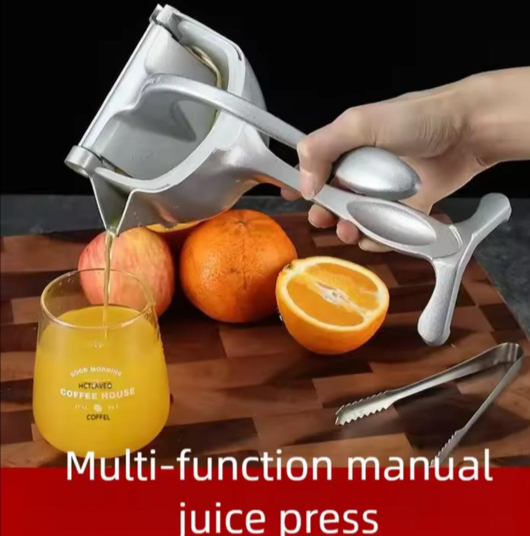 Aluminium manual juice squeezer, juicer Metallic manual juicer Manual Juice Squeezer Aluminum Alloy Hand Pressure Orange Juicer Pomegranate Lemon Squeezer Kitchen Accessories Fruit Tool.