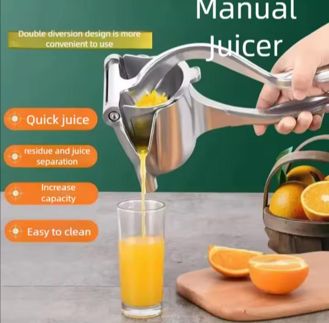 Aluminium manual juice squeezer, juicer Metallic manual juicer Manual Juice Squeezer Aluminum Alloy Hand Pressure Orange Juicer Pomegranate Lemon Squeezer Kitchen Accessories Fruit Tool.