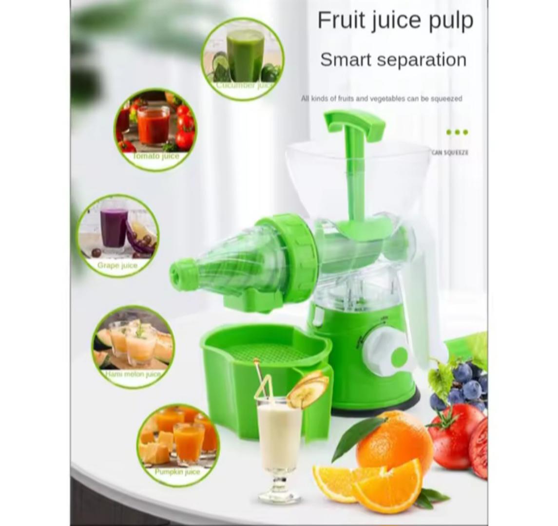 Manual Fruit Vegetable Juicer Multifunctional use: Juicer (celery/watermelon/wheatgrass/pear/apple juice, etc.) It can be used as an ice cream machine (put the fruit in the refrigerator for 3 hours an