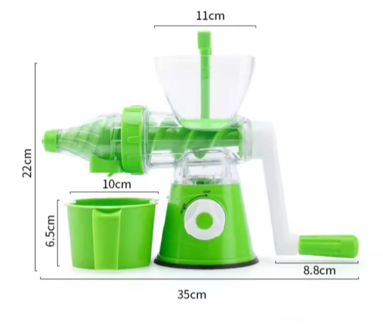 Manual Fruit Vegetable Juicer Multifunctional use: Juicer (celery/watermelon/wheatgrass/pear/apple juice, etc.) It can be used as an ice cream machine (put the fruit in the refrigerator for 3 hours an
