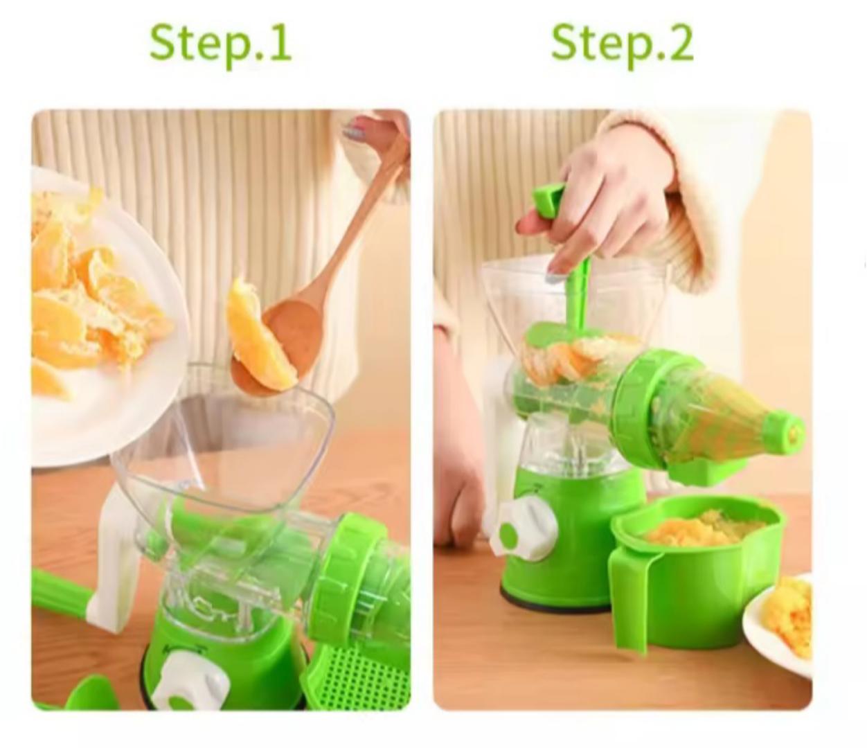 Manual Fruit Vegetable Juicer Multifunctional use: Juicer (celery/watermelon/wheatgrass/pear/apple juice, etc.) It can be used as an ice cream machine (put the fruit in the refrigerator for 3 hours an