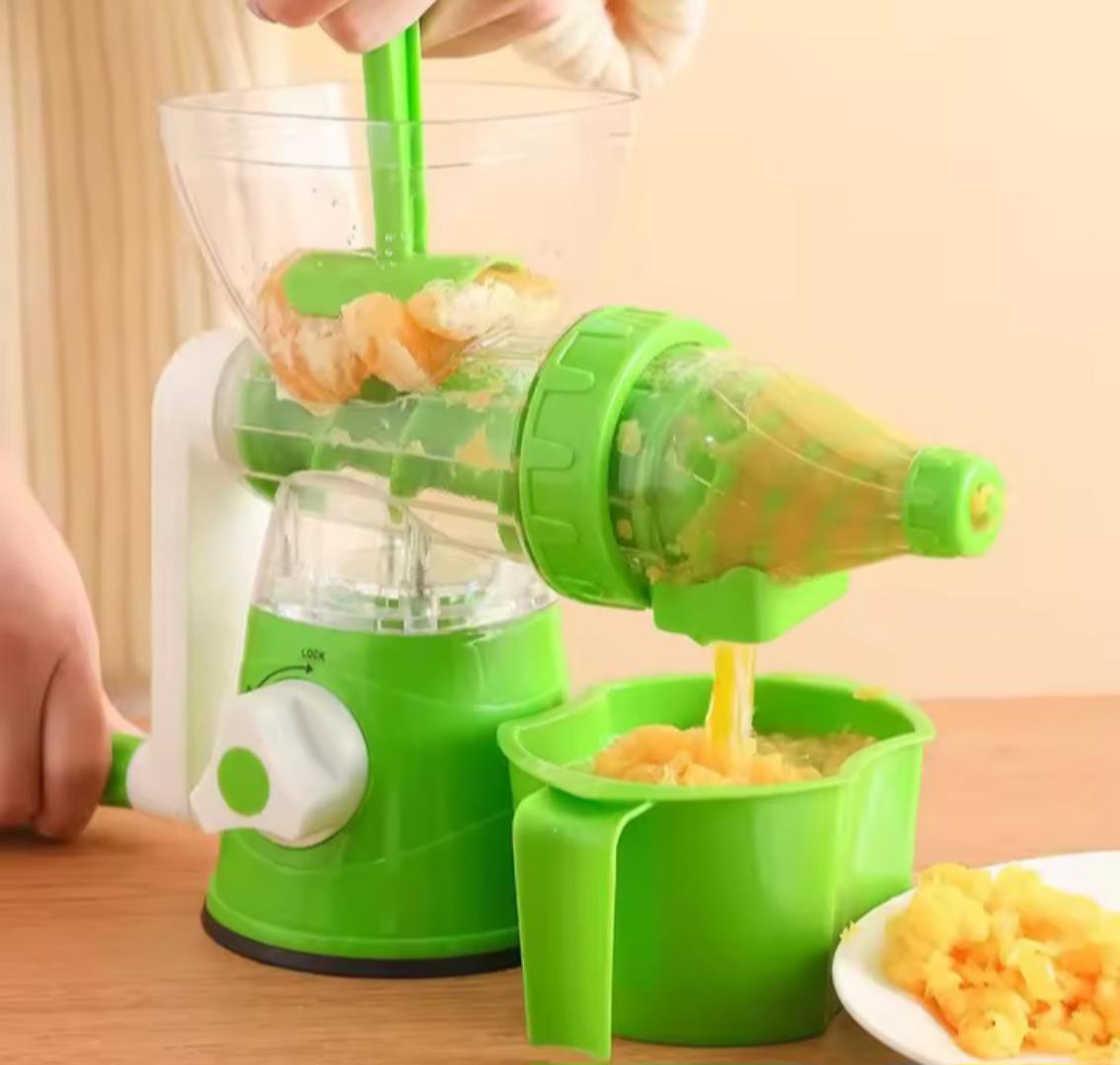 Manual Fruit Vegetable Juicer Multifunctional use: Juicer (celery/watermelon/wheatgrass/pear/apple juice, etc.) It can be used as an ice cream machine (put the fruit in the refrigerator for 3 hours an