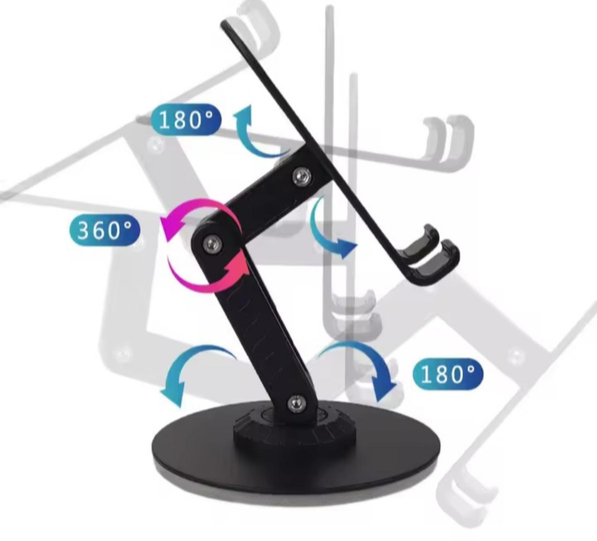 Rotating desktop phone holder and stand The bracket features a 360-degree rotating design, allowing you to adjust your device to any angle for optimal viewing and navigation experience.