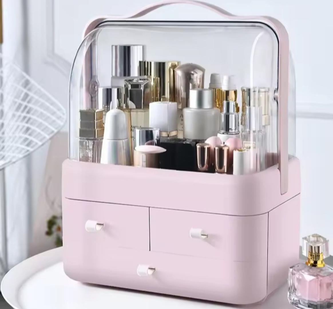 Makeup and cosmetics storage box and Organizer with drawers Own style Acrylic 3 Drawers dome cosmetic organizerMakeup Organizer Box Desktop Drawer Storage Box Transparent Dust-proof Dressing Table Ski
