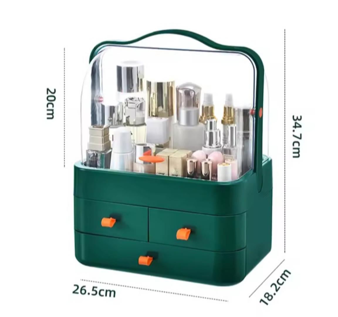 Makeup and cosmetics storage box and Organizer with drawers Own style Acrylic 3 Drawers dome cosmetic organizerMakeup Organizer Box Desktop Drawer Storage Box Transparent Dust-proof Dressing Table Ski