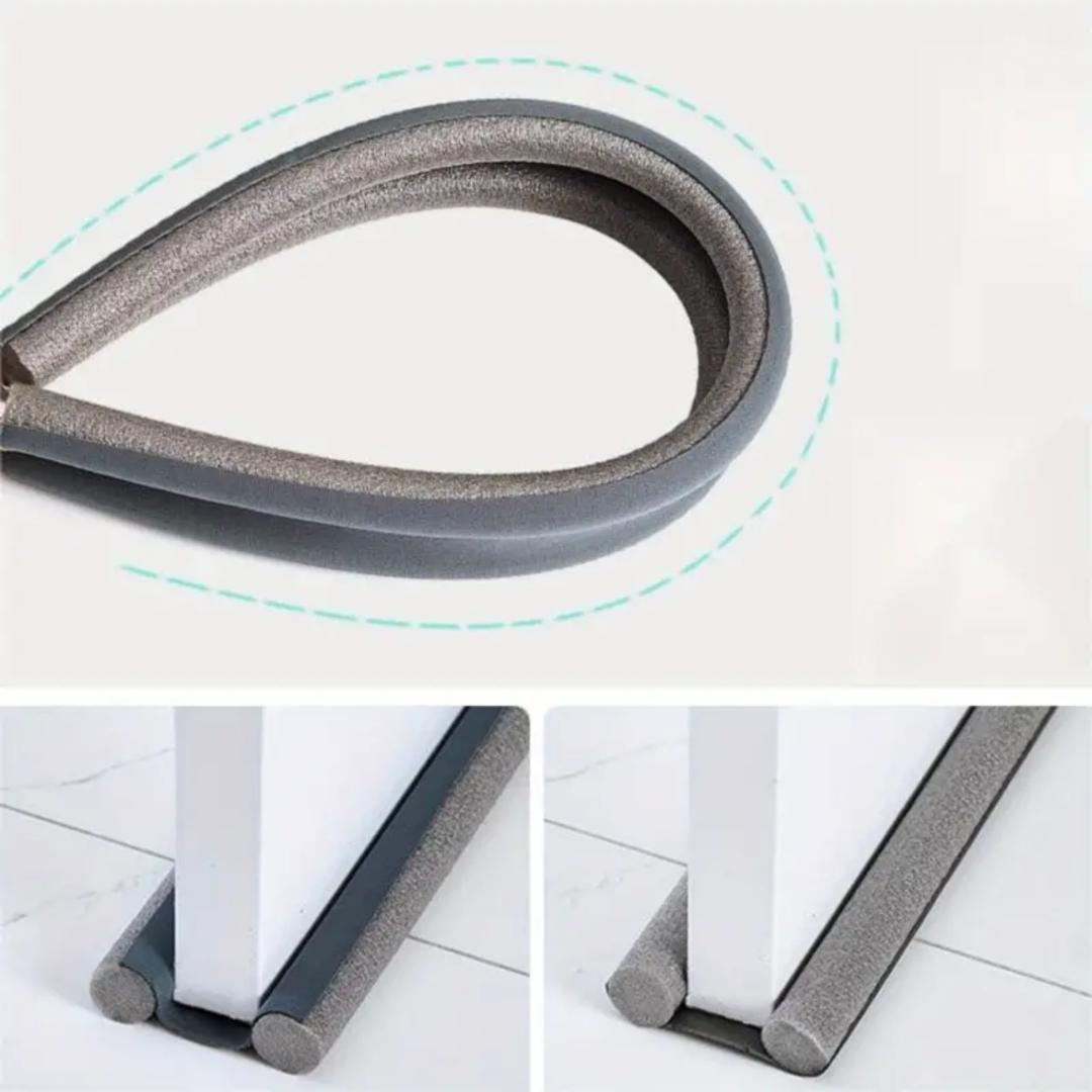 Under Door Space Sealing Strip, Door Bottom Sealing Strip, Door Bottoom Waterproof Seal Strips Draught Excluder Stoppers Guard Flexible Double Silicone Rubber Foam Sound Insulation Strips