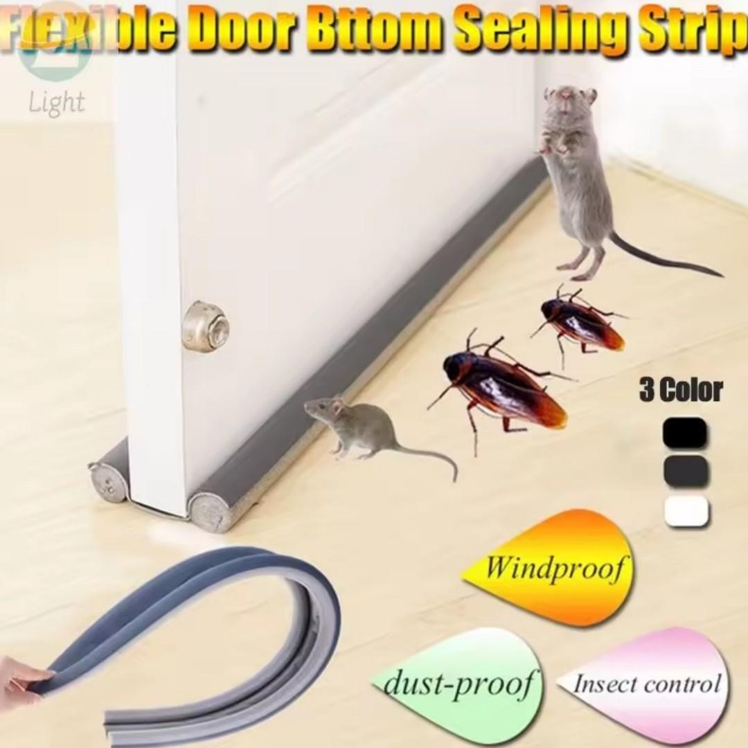 Under Door Space Sealing Strip, Door Bottom Sealing Strip, Door Bottoom Waterproof Seal Strips Draught Excluder Stoppers Guard Flexible Double Silicone Rubber Foam Sound Insulation Strips
