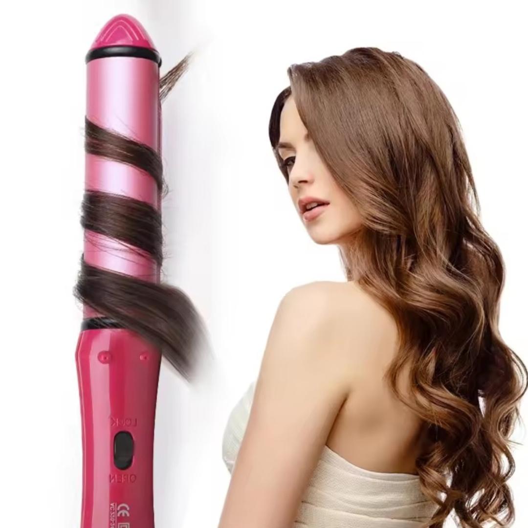 2 in 1 Hair Straightening and Curling Iron, Straightener, 2 In 1 Electic Hair Curl Iron Ceramic Straightener Wave Flat Wand Styling Roller Straighter Hairstyling LCD Curler Tongs Crimple