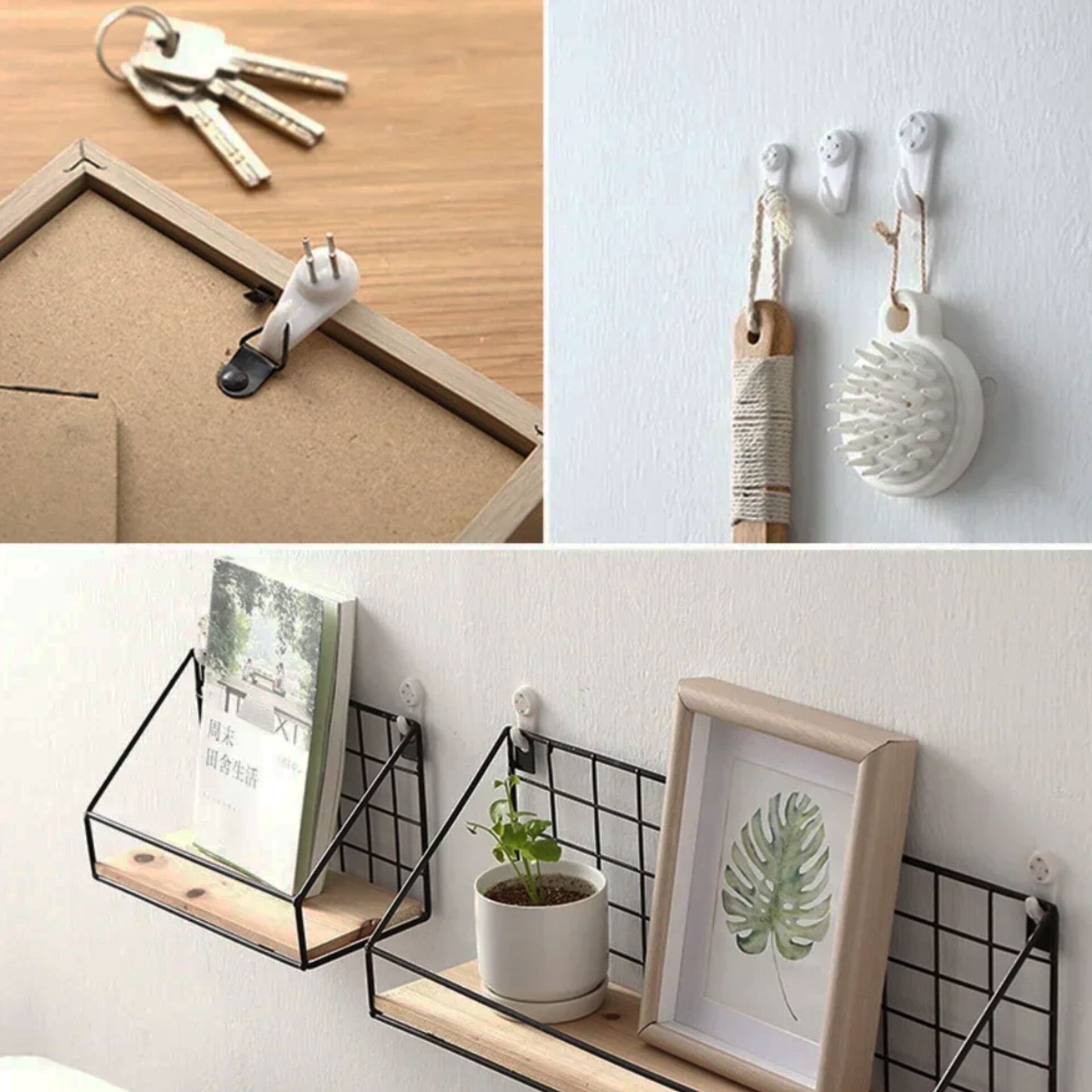 5pc Picture Hangers Hooks, Wall Hooks for Frames Clocks