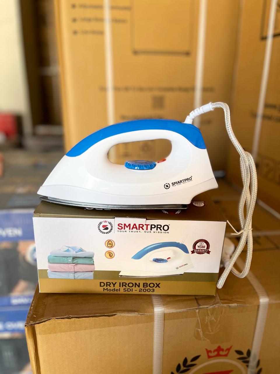 🥭YOUR TRUST▪️SmartPro Dry Iron box.🔹 Non-Stick Soleplate – Glides smoothly over all fabric types without sticking

🔹 Adjustable Temperature Control – Tailor the heat to suit different materials

🔹