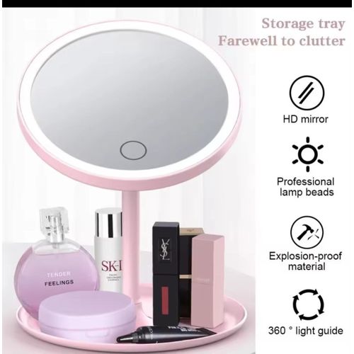 🌷🦚JUST FOR YOU🍃🔹️Led make up mirror storage tray Led light,180 degrees rotational,stepless dimming and a storage tray. The light can clearly check the state of the skin, which can make the makeup