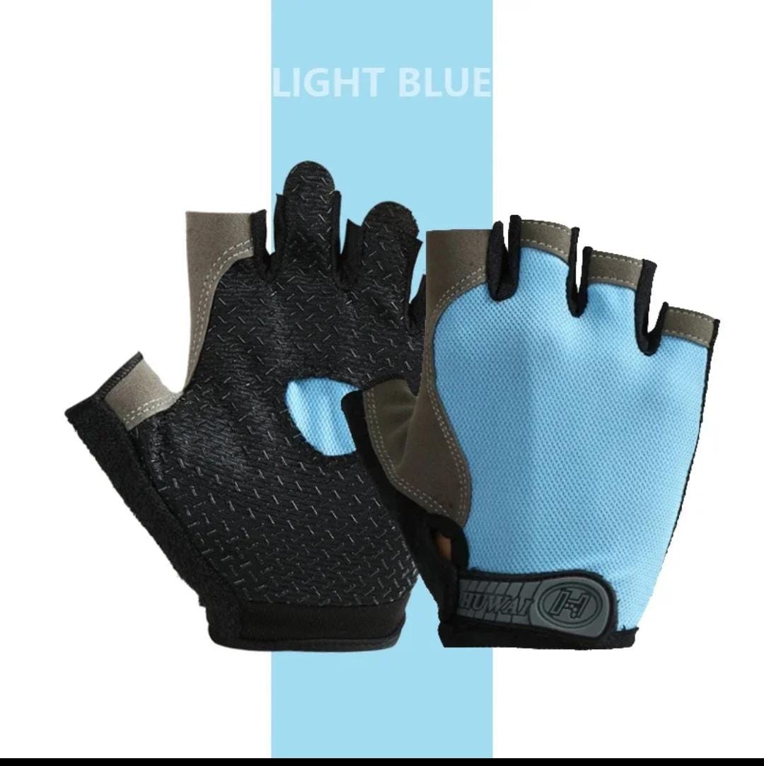 Gym Anti Slip Half Finger Gloves Breathable Dumbbells Gloves Men Women Elastic Shock Exercise Sports gloves.Cycling Gloves;cycling gloves half finger for men women;outdoor fingerless gloves adult kid