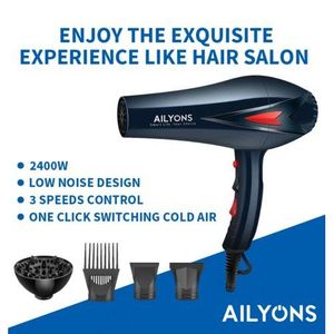 👏❗️ENJOY THE EXECUTIVE EXPERIENCE ▪️📍AILYONS 2400W Pro Hair Blow Dry plus Accessories.Ideal for use by both men and women
Speed setting: 2
Temperature options: 4
Power: 2400W
High Efficiency directi