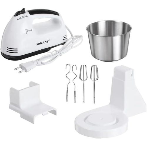😅▪️Sokany Multifunctional 2 In 1 Stand And Hand Held Electric Mixer- 7 Speed, 2L Stainless Steel Mixing Bowl, Dough Hooks & Mixer Beaters For Dressings, Frosting,▪️✔️