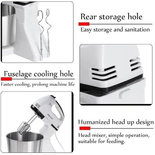 😅▪️Sokany Multifunctional 2 In 1 Stand And Hand Held Electric Mixer- 7 Speed, 2L Stainless Steel Mixing Bowl, Dough Hooks & Mixer Beaters For Dressings, Frosting,▪️✔️