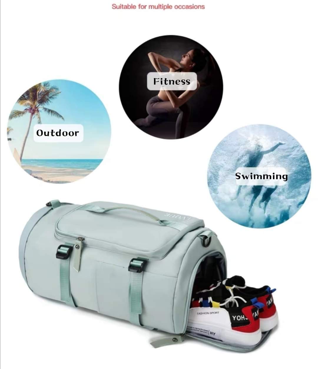 🍂🍂Travel In style✨️🍂Unisex Travel/gym Bag Waterproof.Made of high quality material, the travel bags is durable, waterproof, tear resistant. Comes with adjustable shoulder strap and padded handle, t