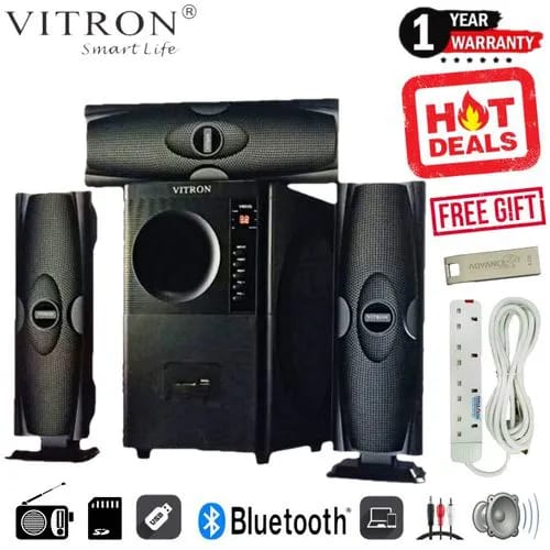 Vitron V635 3.1 SUB-WOOFER SYSTEM 10000W+Free 8gb Flash+4 Way. 🔊 High-Power 10000W Output Immersive sound for large spacesDeep bass, clear mids, and crisp highs. Perfect for parties, movies, and g
