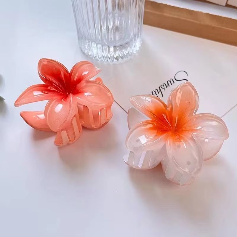Gradient Flower Hair Accessories Set Beach Style Hairpins Flower Claw Clips Summer Flower Hairpins Hawaiian Style hairclip