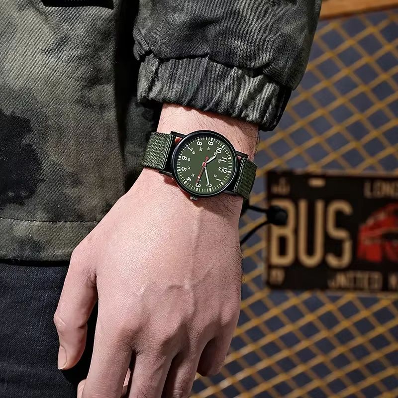 Luminous Men's Sports Watch Nylon Woven Band Shock Resistant Wristwatches Male Quartz Watches Reloj Hombre Xmas Gift