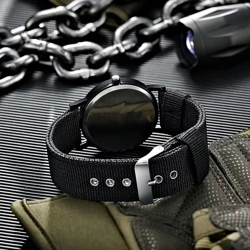 Luminous Men's Sports Watch Nylon Woven Band Shock Resistant Wristwatches Male Quartz Watches Reloj Hombre Xmas Gift