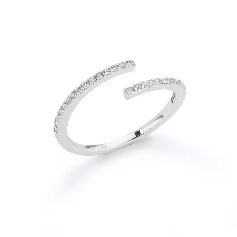 Double Layer Zircon Rings for Women Simple Shiny Opening Adjustable Luxury Engagement Wedding Ring Femme Luxury Jewelry Gift