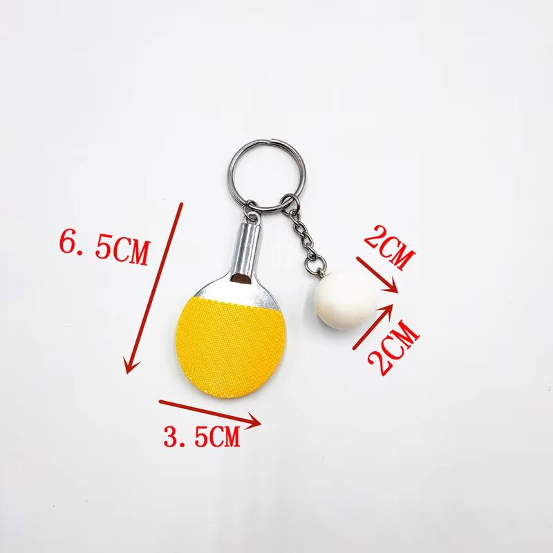 Cute Ping Pong Racket Pendants Keychain Souvenir Table Tennis Ball Keyrings Ball Sports Fans Key Ring Gift Ornament Accessories