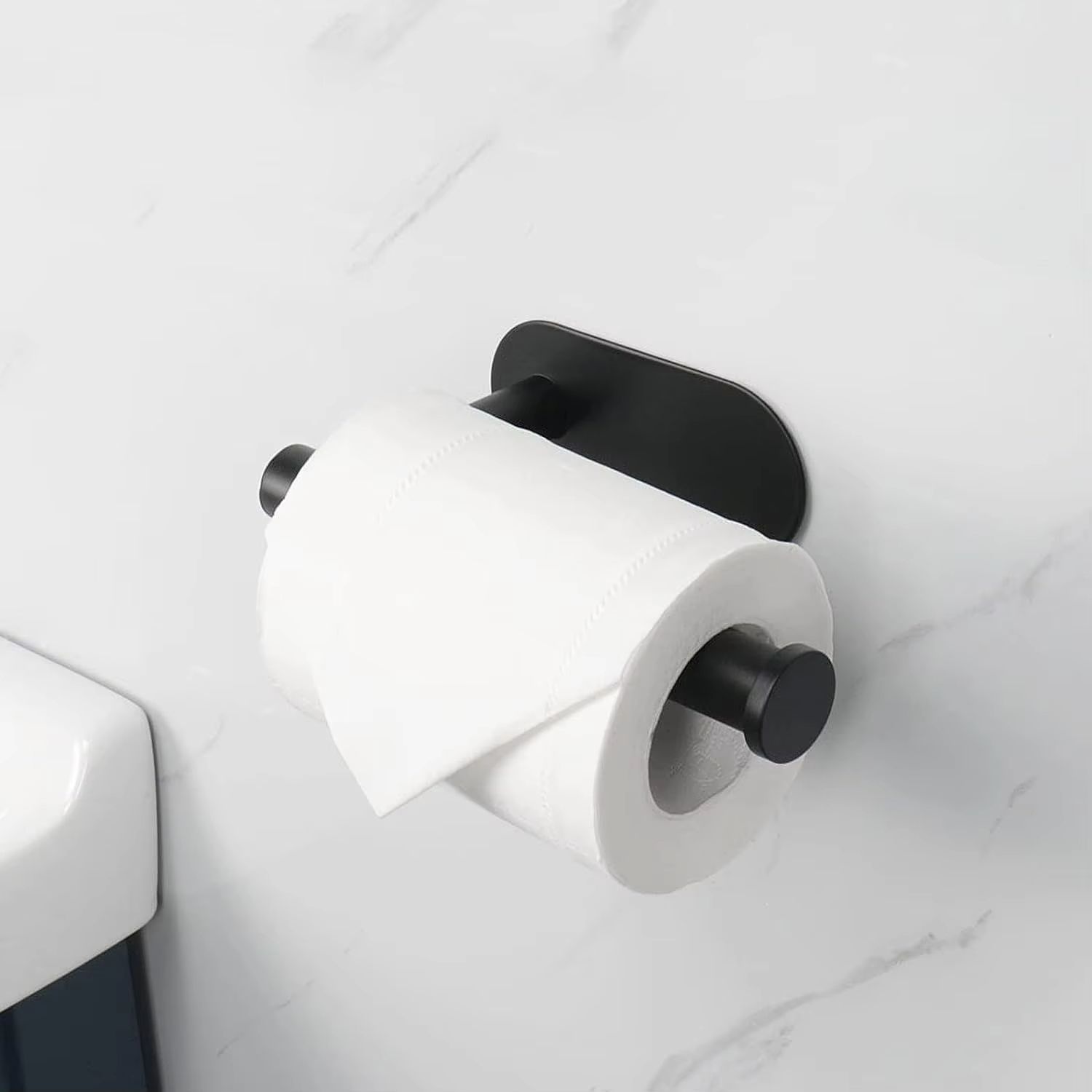 Adhesive Toilet Paper Holder 304 Stainless Steel Brushed Silver Paper Towel Roll Rack Matte Black Bathroom Kitchen Tissue Hanger