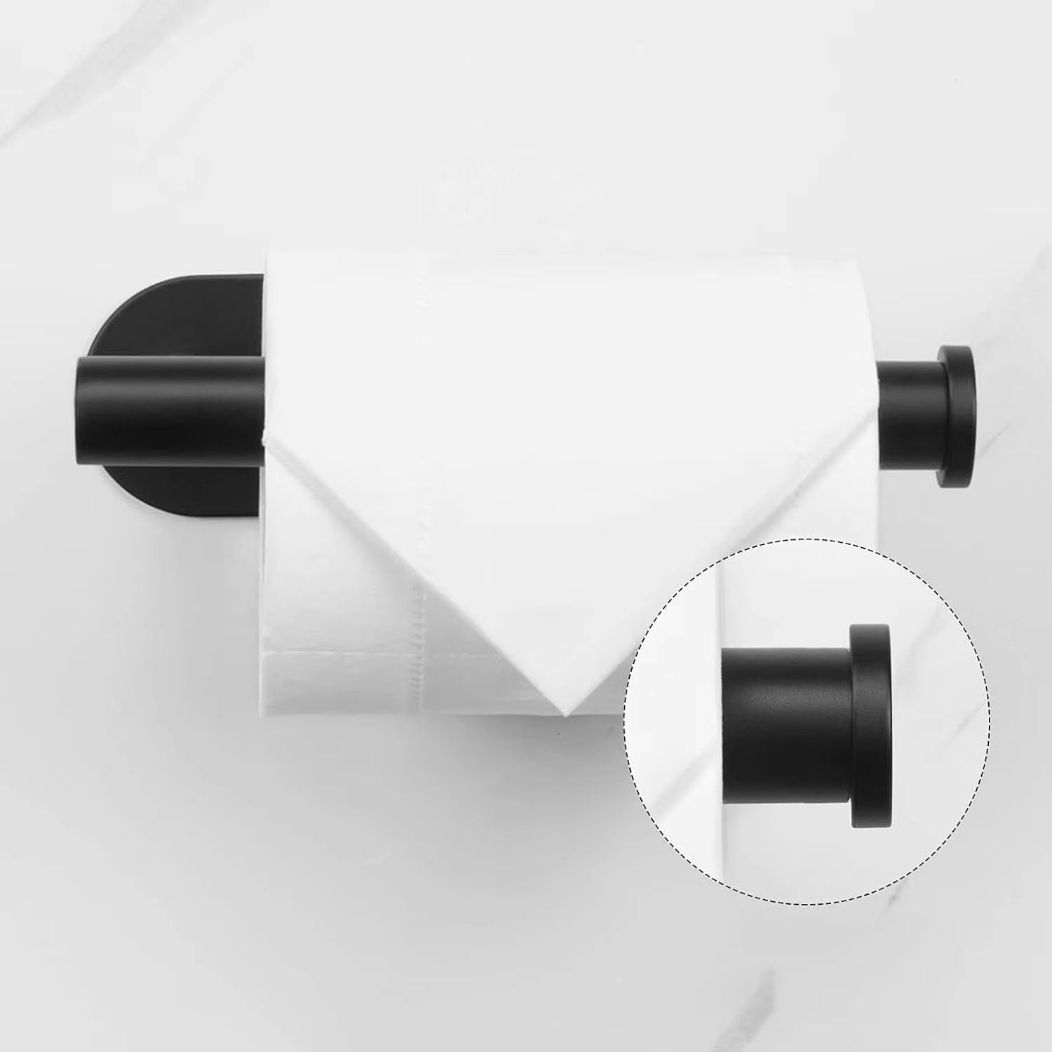 Adhesive Toilet Paper Holder 304 Stainless Steel Brushed Silver Paper Towel Roll Rack Matte Black Bathroom Kitchen Tissue Hanger