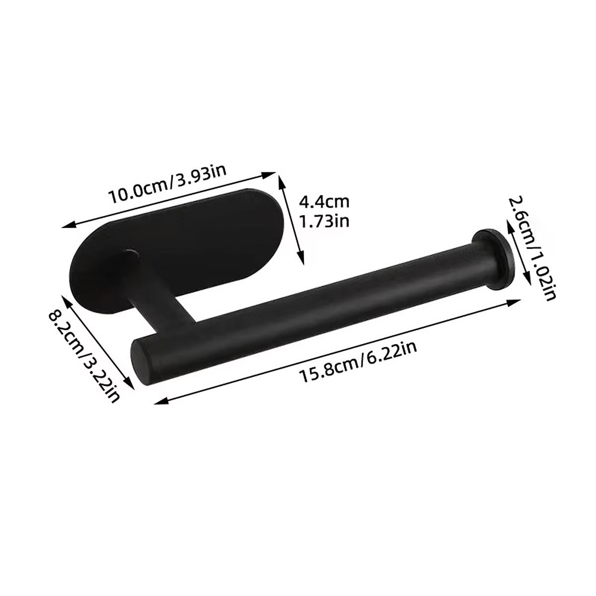 Adhesive Toilet Paper Holder 304 Stainless Steel Brushed Silver Paper Towel Roll Rack Matte Black Bathroom Kitchen Tissue Hanger
