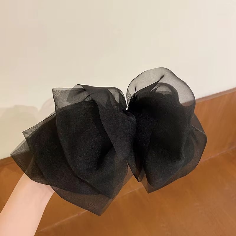 New Bow Hairpin for Women Cute Satin Fabric HairClip Korean Chiffon Ponytail Oversized Multilayer Hairpin Hair Accessories hair decorations